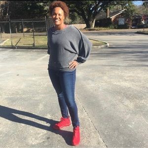 Gray batwing sweater